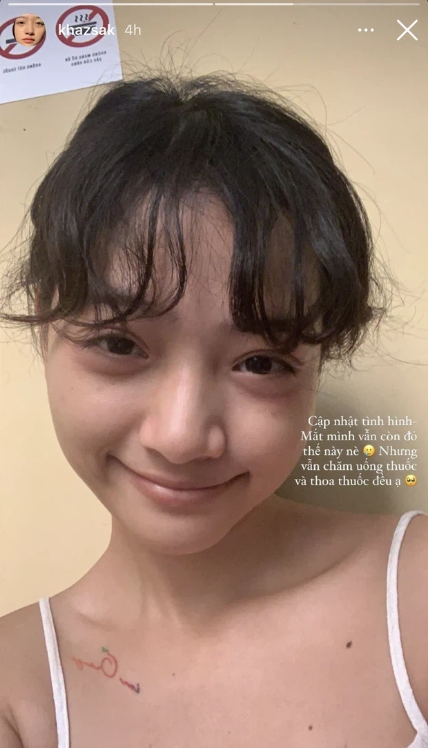 Gái xinh tóc xù siêu hot trên Instagram - Khazsak có vẻ nhợt nhạt hơn so với khi trang điểm nhưng vẫn khiến vạn người phải mê mẩn.