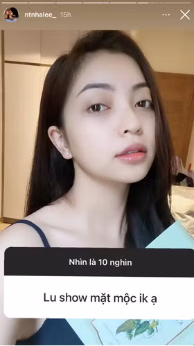 Bạn gái cũ Quang Hải chỉ cần trang điểm "sương sương" mà khi lên hình đã "nét căng" như thế này. Từ khi công khai có bạn trai mới, Nhật Lê dường như đã thực sự "lột xác" nhan sắc.