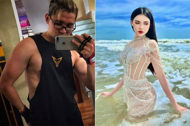 Thời điểm chia sẻ bức ảnh quá khứ của mình, người đẹp chuyển giới khiến nhiều người ngỡ ngàng. Khi còn trong hình hài một chàng trai, An Nhi có gương mặt nam tính, thân hình cường tráng với 6 múi vạm vỡ, cân nặng lên tới 70kg.