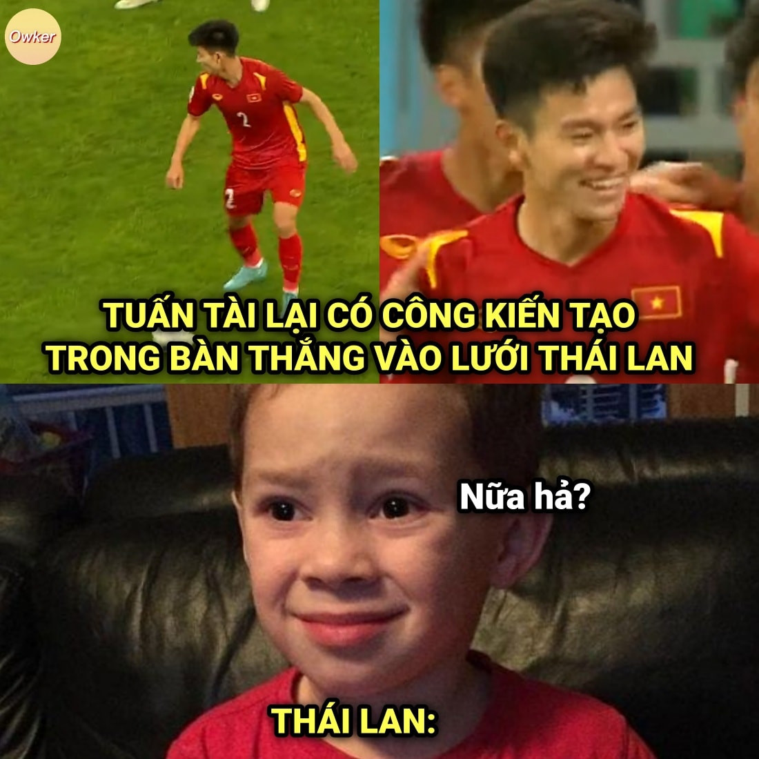 Cảm xúc của CĐV Thái Lan khi nhìn cách Tuấn Tài ghi bàn và kiến tạo.