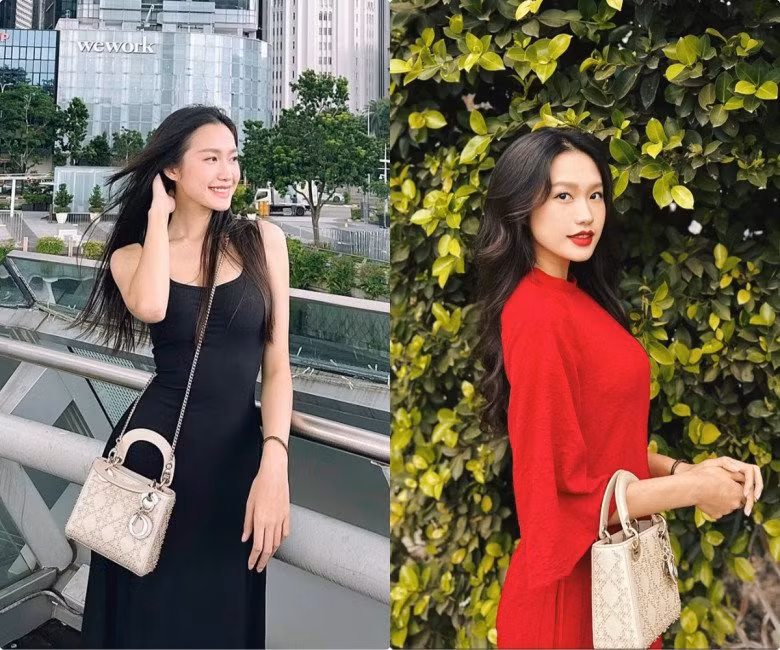 Dior cũng là cái tên được vợ tương lai của Đoàn Văn Hậu điểm danh. Item Lady Dior có bề mặt được đính kết chi tiết nổi này được cô ưu ái cho những thiết kế áo dài, váy đầm cocktail. Item màu kem này có giá không dưới 100 triệu đồng.