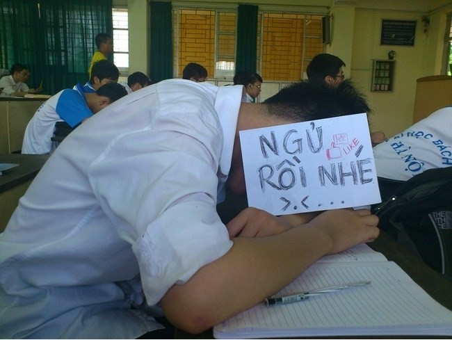 Cũng chính từ việc trên, mới đây dân mạng đã tổng hợp lại những dáng ngủ trong lớp bá đạo khiến nhiều người phải bật cười, một số khác dường như được hoài niệm về những năm tháng học tập "quần quật".