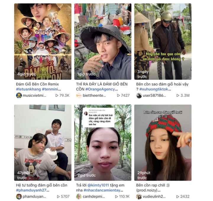 Rất nhiều video khác mà Lê Tuấn Khang đăng tải lâu nay cũng luôn nhắc đến đám giỗ bên cồn, với những câu thoại như: "Mày chở tao qua cồn ăn đám giỗ được không?" hoặc rủ rê: "Ngày mai đi qua bên cồn ăn đám giỗ"...