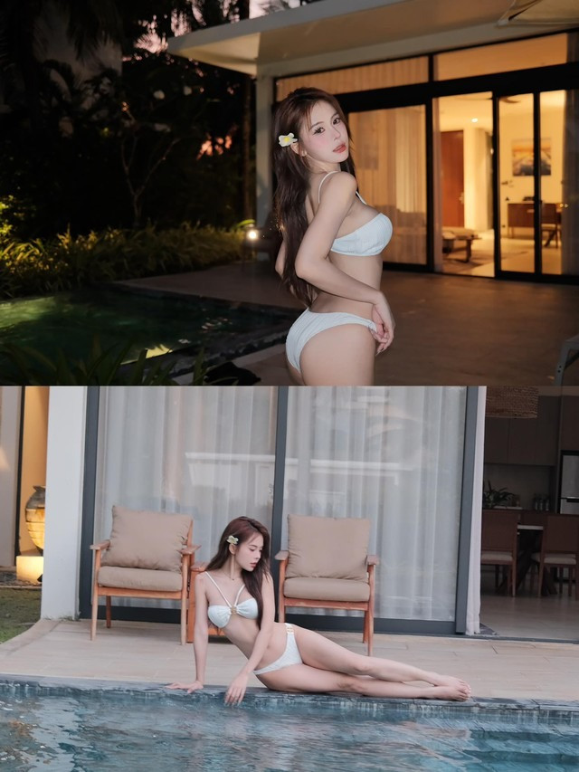 Hà Môi tự tin tạo dáng bên bờ biển, dưới ánh nắng chói chang, khiến bộ ảnh trở nên "nóng" hơn cả thời tiết ngoài trời.