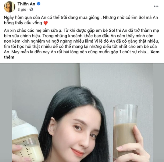 Trong bài đăng mới nhất chia sẻ về cuộc sống mẹ bỉm sữa của hot girl Thiên An một cư dân mạng đã vô tình để lại bình luận gây ra nhiều tranh cãi.