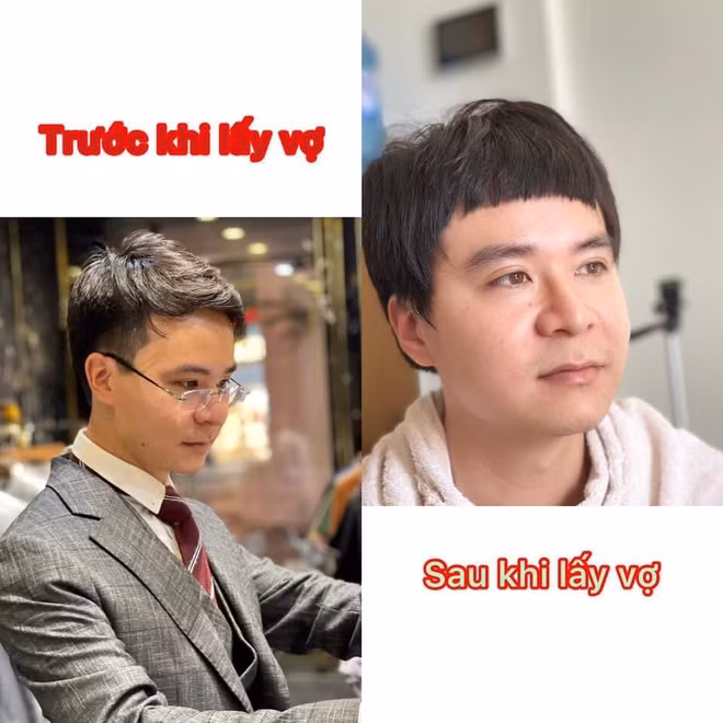 Sau màn "múa kéo" chưa tới 30 phút của bà xã, anh Sỹ "bật ngửa" với diện mạo mới của mình khi soi gương. Cả hai vợ chồng không thể nhịn cười với màn cắt tóc tại nhà mùa dịch.