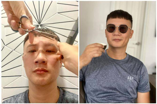 Đâu phải người thường, mùa dịch chính người nổi tiếng cũng phải nhờ "nóc nhà" trổ tài" cắt tóc.