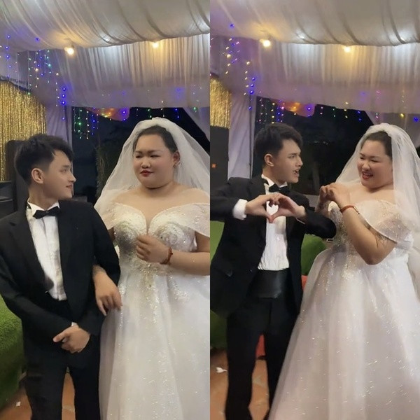 Cũng như bao cô dâu khác, TikToker Mai Kim Liên lựa chọn cho mình một chiếc váy trắng hở vai, có phần tùng váy xòe rộng như một nàng công chúa đích thực.