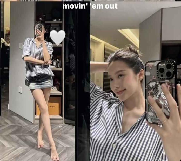 Doãn Hải My ghi điểm với gương mặt trẻ trung, làn da mịn màng, trắng sáng, và không lộ chút khuyết điểm.