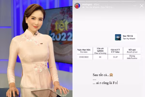Cách đây ít hôm, "MC đẹp nhất VTV" là Mai Ngọc thông báo mình đã dương tính với SAR-CoV-2 khiến nhiều người chú ý.