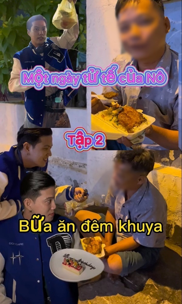 Nờ Ô Nô nói: “Người nghèo ăn gì Nờ Ô Nô cho ăn đó tập 3004 Thái Lan. Vô tình mình đi trên một con phố gặp bà cô ngồi cạnh một chú cún. Điều mình bất ngờ là chú cún này không hề bị ốm. Tuy chủ nghèo nhưng chó không bao giờ chê chủ, rất là đáng yêu. Chính vì thế Tuấn đã quyết định cho 2000 bath (khoảng 1,3 triệu đồng). Chúc hai mẹ con giữa trời đông không còn cô đơn nữa.”