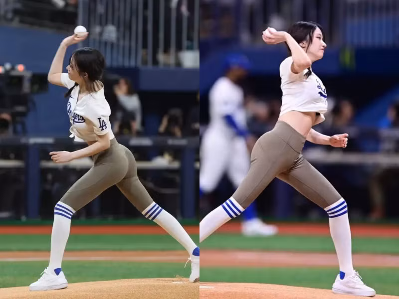 Bên cạnh những lời khen, có ý kiến cho rằng nữ diễn viên này nên chọn kiểu quần khác để ném bóng mở màn một trận đấu, ví dụ như quần denim hoặc chân váy ngắn.