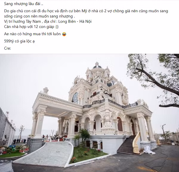 Những ngày qua, việc tự nhận quyền sở hữu dinh thự lộng lẫy nhất Nam Định còn được nâng cấp khi có một tài khoản thông tin về việc sang nhượng nơi ở tráng lệ đó khiến nhiều người xôn xao.