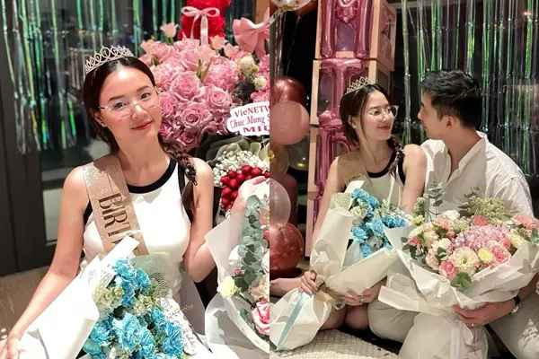 Trong những tấm hình do Midu đăng tải, khoảnh khắc vợ chồng Midu xuất hiện chung một khung hình khiến cư dân mạng vô cùng thích thú.