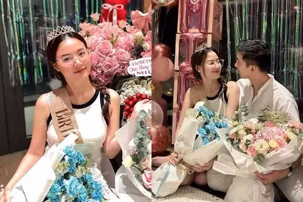 Trong những tấm hình do Midu đăng tải, khoảnh khắc vợ chồng Midu xuất hiện chung một khung hình khiến cư dân mạng vô cùng thích thú.