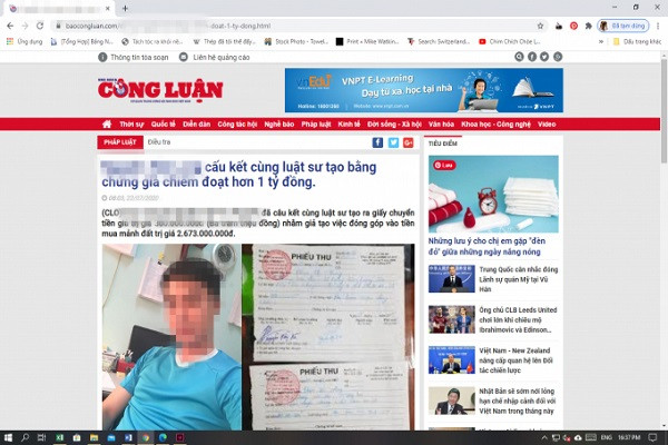 Phat hien trang gia mao bao dien tu cua bao Nha bao va Cong luan