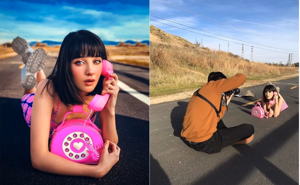 Hứng nắng hi sinh vì nghệ thuật để có bức ảnh đẹp.