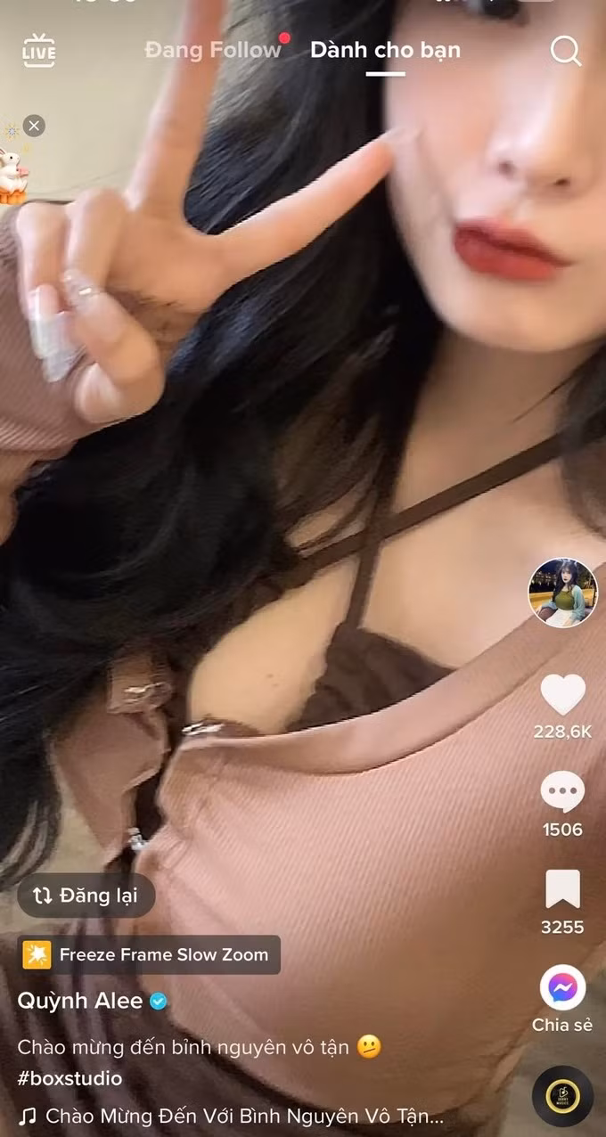 Hình ảnh trong clip TikTok của Quỳnh Alee nhận về nhiều lời bàn tán xôn xao của cộng đồng mạng.