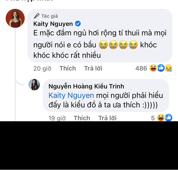 Diễn viên Kiều Trinh Xíu nhanh chóng để lại bình luận giúp bạn thân "chữa cháy": "Mọi người phải hiểu đó là kiểu đồ ả ta yêu thích".