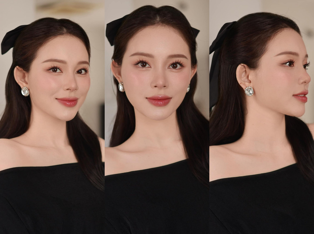 Kiểu tóc kẹp nửa đầu bằng chiếc cặp bản to kết hợp với đôi bông tài kim cương cực khủng cũng đủ giúp cho ngoại hình Linh Rin thêm phần nổi bật.