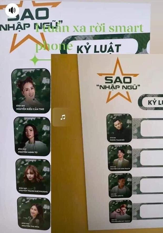 Tính đến thời điểm hiện tại, chỉ có hot streamer Độ Mixi là người đầu tiên xác nhận sẽ tham gia chương trình Sao Nhập Ngũ mùa mới. Tuy nhiên, netizen cũng "âm thầm" truy ra danh tính của các thành viên còn lại bao gồm Minh Tú, Puka, Hòa Minzy, Cara Phương, S.T Sơn Thạch, Anh Tú và Duy Khánh.