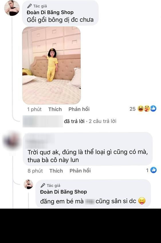 Lần gần đây nhất, đăng tải khoảnh khắc đáng yêu của con gái của nữ đại gia, một dân mạng đã lên tiếng mỉa mai: "Thời buổi bây giờ cái gì cũng đăng lên".