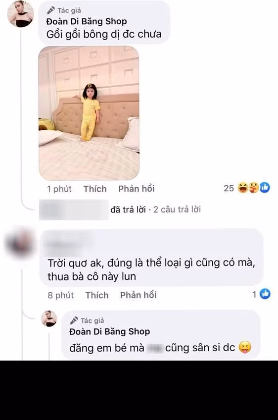 Lần gần đây nhất, đăng tải khoảnh khắc đáng yêu của con gái của nữ đại gia, một dân mạng đã lên tiếng mỉa mai: "Thời buổi bây giờ cái gì cũng đăng lên".