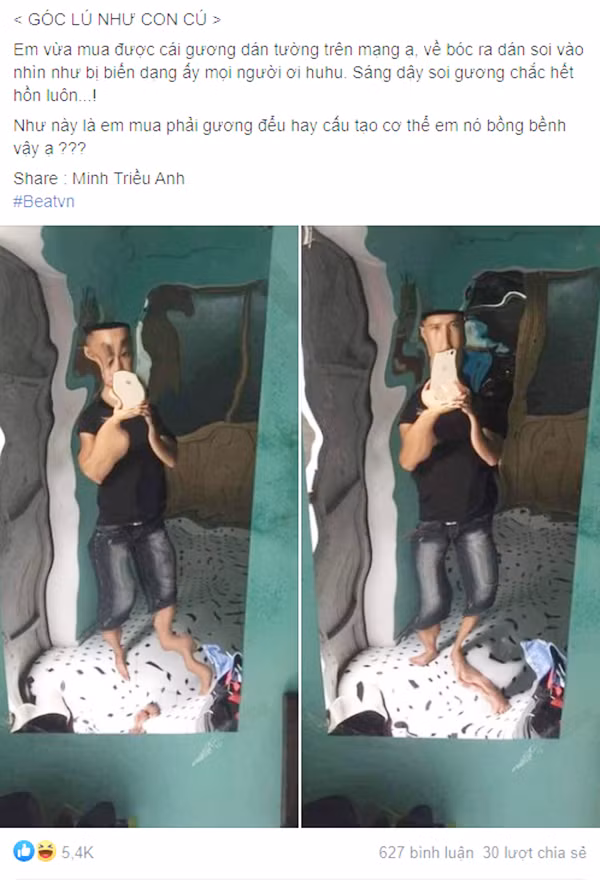 Những ngày qua, trên các trang mạng, shop online,... rầm rộ bán chiếc gương dán tường có hình ảnh sắc nét như gương thật. Đáng chú ý, chiếc gương dẻo "thần thánh" này được quảng cáo chỉ cần bóc nhẹ lớp dính, dán vào bề mặt tùy ý và sử dụng ngay như gương thật nên ai cũng thích thú.