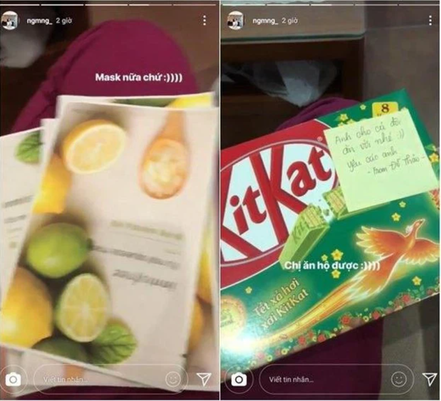 Khi fan tặng Xuân Trường hộp kẹo cùng lời nhắn dễ thương: "Anh cho cả đội ăn với nhé. Yêu các anh!", Nhuệ Giang đã đăng ảnh kèm caption: "Chị ăn hộ được".