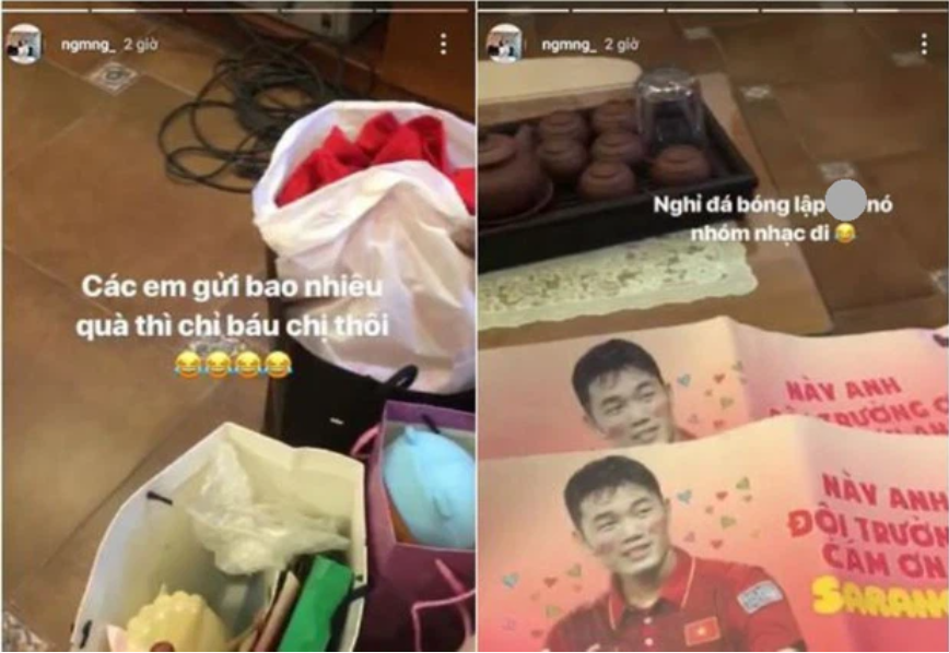 Cụ thể Nhuệ Giang đã đem những món quà của fan tặng Xuân Trường đăng lên trang cá nhân với lời lẽ khó nghe.