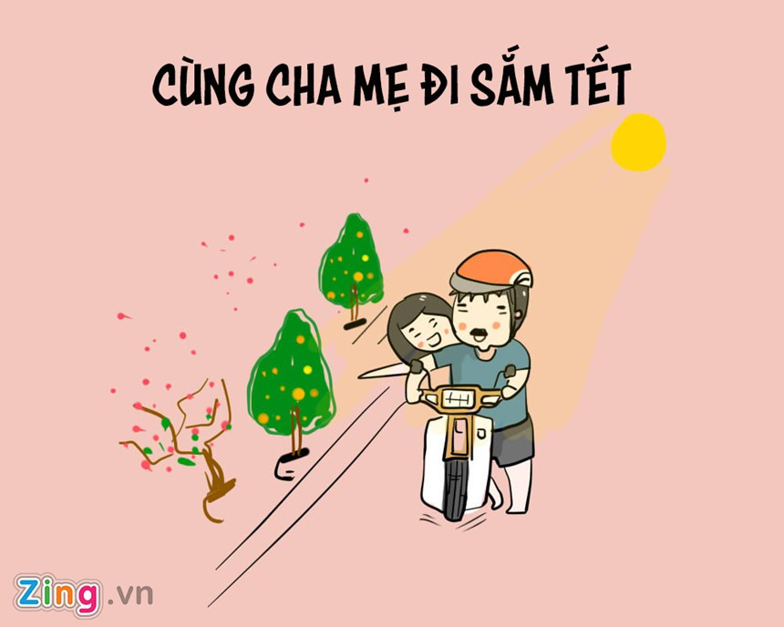 Thậm chí, còn khoe cảnh đi sắm Tết hay chúc Tết với bố mẹ cũng được các bạn trẻ "trưng" lên trang cá nhân của mình.