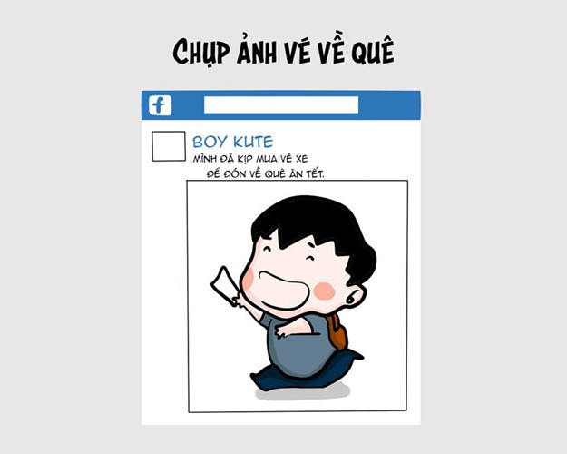 Về quê đón Tết truyền thống với gia đình là hạnh phúc to lớn với các bạn sinh viên học xa nhà hay những lao động xa quê. Đánh dấu việc này, nhiều bạn trẻ đã chụp ảnh khoe vé xe về Tết và đánh tiếng cho cả thế giới rằng: "Tui sắp được về với bố mẹ rồi".