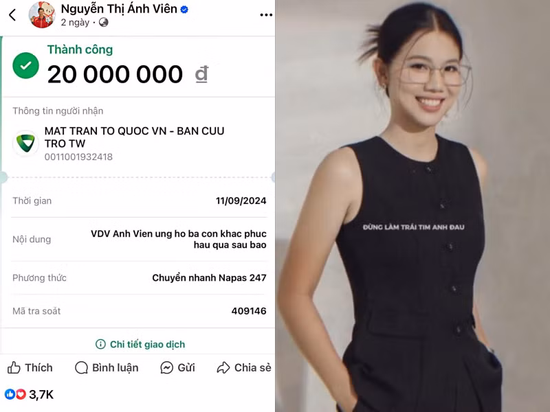 Miễn nhiễm với "màn check var" sao kê của cộng đồng mạng, Ánh Viên được ngợi khen với quan điểm công khai rõ ràng thì không cần sao kê.