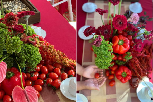 Màn decor bằng rau củ này đã nhận được nhiều bình luận tích cực của cộng đồng mạng.