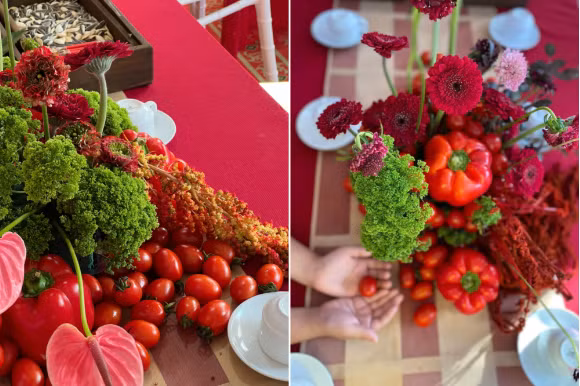 Màn decor bằng rau củ này đã nhận được nhiều bình luận tích cực của cộng đồng mạng.