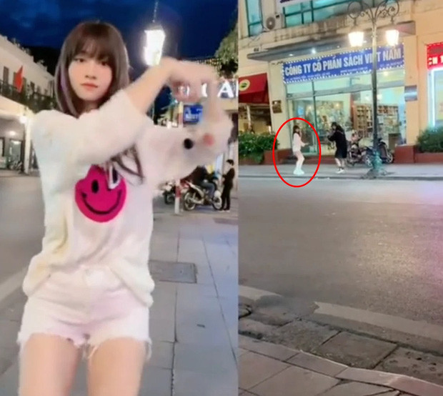 Cách đây không lâu, Lê Bống lại lọt vào ống kính người lạ khi đang quay clip trên vỉa hè. Vì người quay lén đứng từ khoảng cách khá xa nên đã thấy được toàn bộ vóc dáng khá gọn gàng của hot girl TikTok.