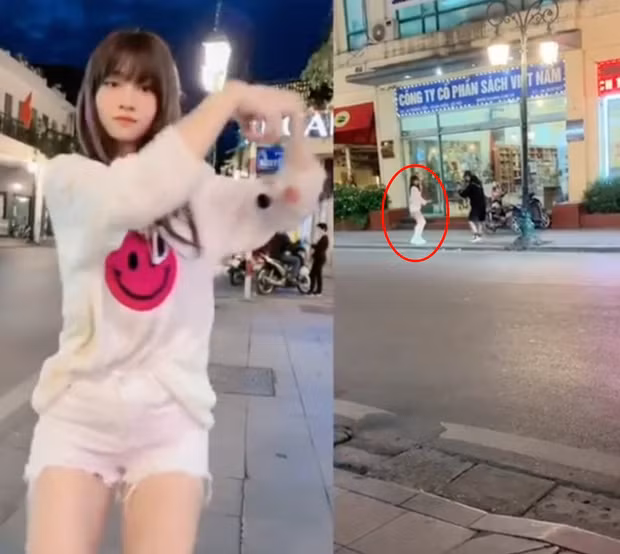 Cách đây không lâu, Lê Bống lại lọt vào ống kính người lạ khi đang quay clip trên vỉa hè. Vì người quay lén đứng từ khoảng cách khá xa nên đã thấy được toàn bộ vóc dáng khá gọn gàng của hot girl TikTok.