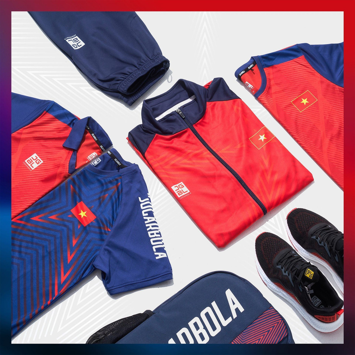 Tất cả đều được lấy từ cảm hứng từ những yếu tố mang tinh thần dân tộc nhất như lá cờ đỏ sao vàng hay truyền thuyết con rồng cháu tiên.