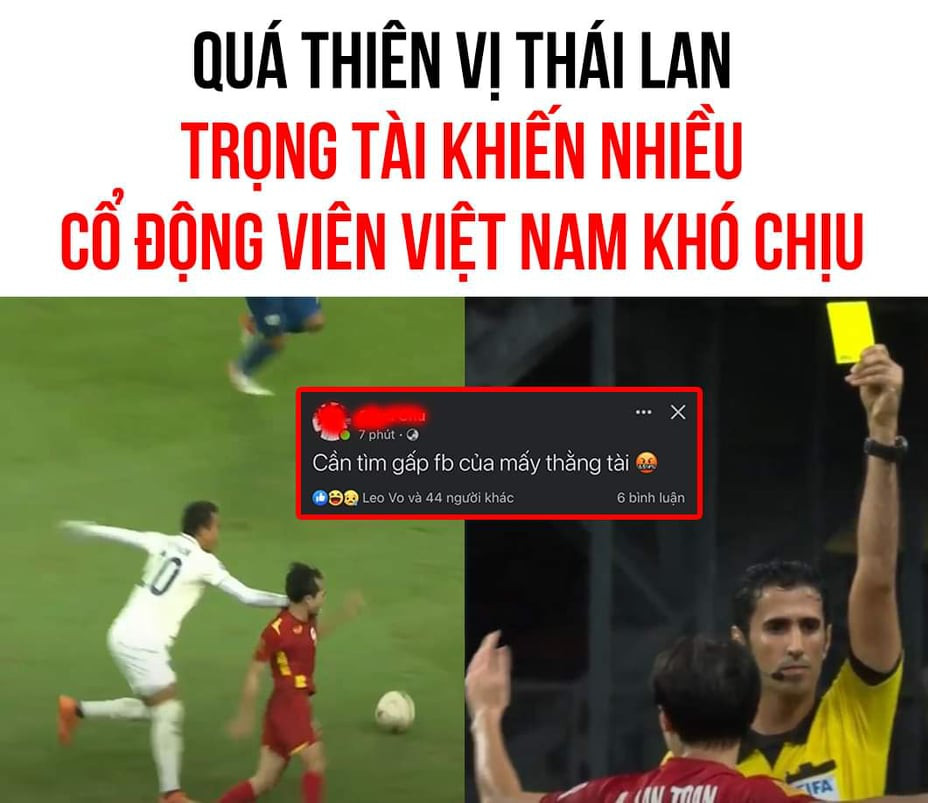 Sự bức xúc với trọng tài lên đỉnh điểm khiến netizen phải đi tìm Facebook để nói chuyện phải trái.