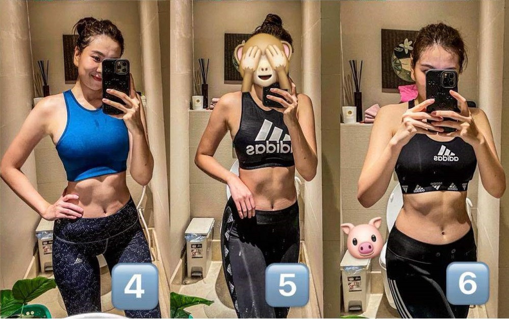 Dù thời gian này, Hà Nội đang thực hiện giãn cách xã hội nhưng Mai Ngọc vẫn không bỏ tập bữa nào. Thay vì tới phòng tập như thường lệ, cô nàng chọn cho mình cách tập ngay trong chính ngôi nhà.