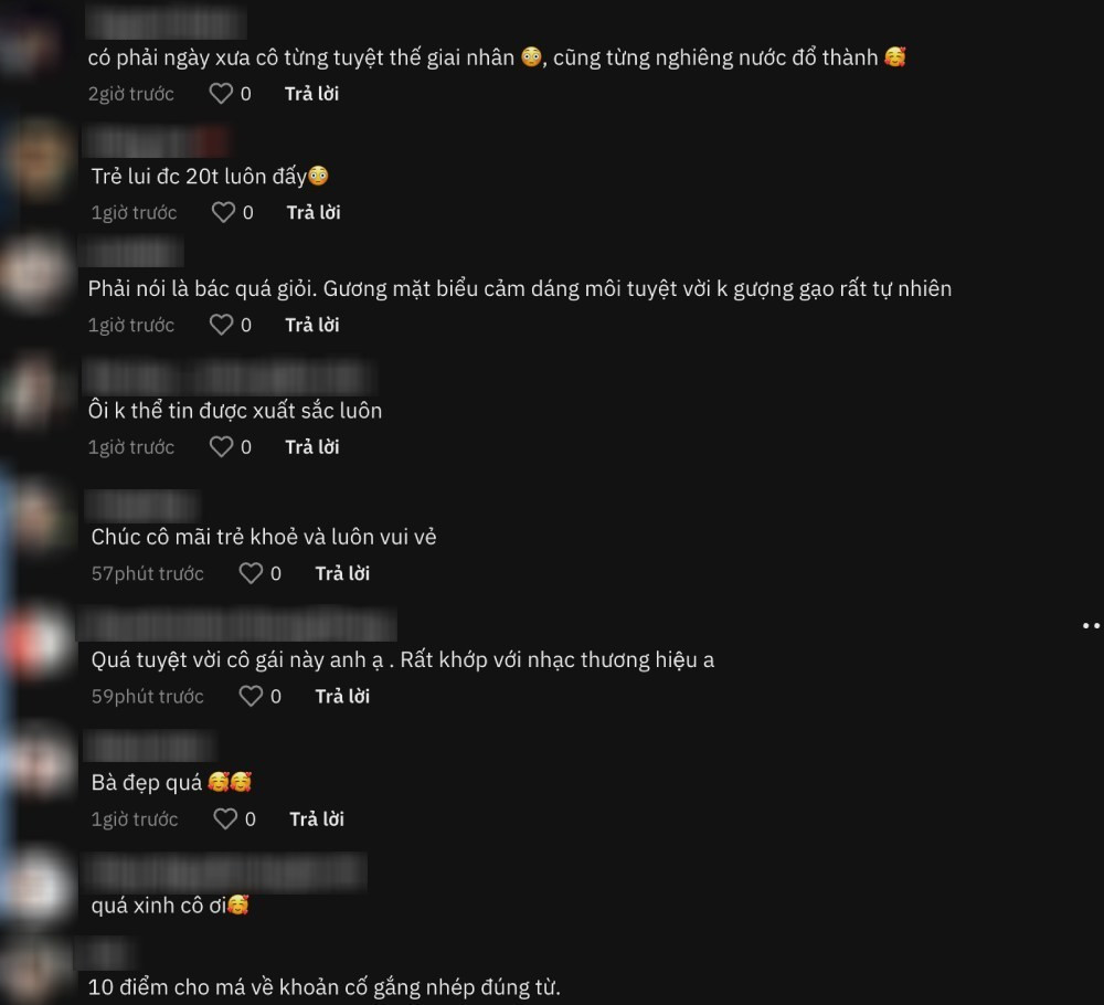 Dân mạng bình luận sôi nổi phía dưới đoạn clip biến hình của bà cô U60.