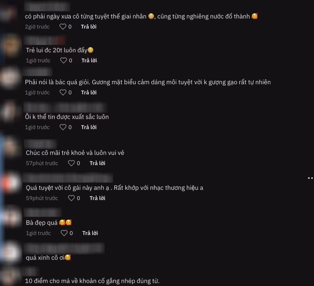 Dân mạng bình luận sôi nổi phía dưới đoạn clip biến hình của bà cô U60.