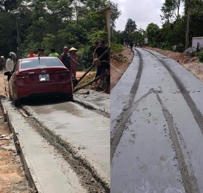 Việc mọi người bất chấp đi vào đường vừa mới đổ bê tông không còn quá lạ. Trước đây, nó từng được chia sẻ rất nhiều trên mạng xã hội và lần nào cũng khiến dân tình bức xúc.