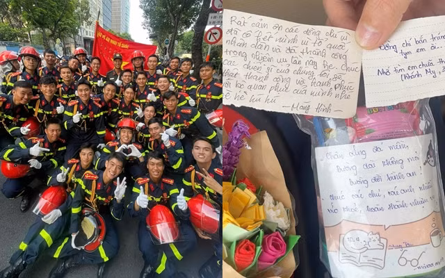 "Hành trình A50 của bọn mình kết thúc tại đây. Chúng mình cũng chẳng có gì hơn ngoài lời cảm ơn chân thành nhất, lời chúc sức khoẻ đến tất cả mọi người ạ, mãi yêu", một chiến sĩ thuộc khối nam sĩ quan Cảnh sát Phòng cháy, chữa cháy Phạm Hiếu chia sẻ.