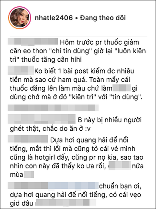 Sau đó, Nhật Lê cũng đăng đàn giải thích về việc nhận PR quá nhiều sản phẩm của mình và thời điểm đó trở thành tâm điểm bàn tán của CĐM.