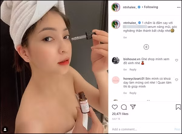 Nhật Lê vẫn nhận khá nhiều những sản phẩm để PR trên trang cá nhân của mình hậu chia tay Quang Hải.