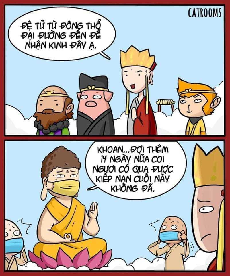 Trong bối cảnh dịch bệnh như hiện nay, thầy trò Đường Tăng cũng phải cách ly theo đúng quy định.