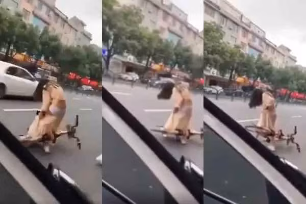 Hay chỉ vì chọn trang phục không phù hợp điều khiển phương tiện giao thông, nhiều cô gái cũng gặp những sự cố không biết giấu mặt đi đâu.