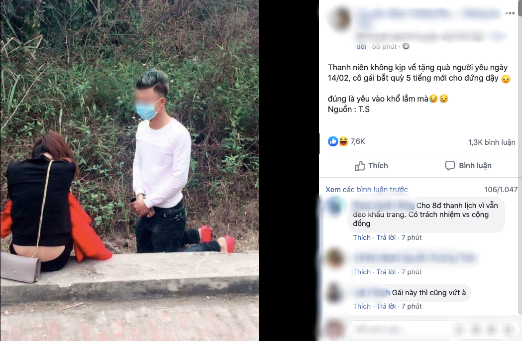 Trước đó, dân mạng cũng từng bắt gặp cảnh một chàng trai quỳ trước mặt người yêu để nói lời xin lỗi.