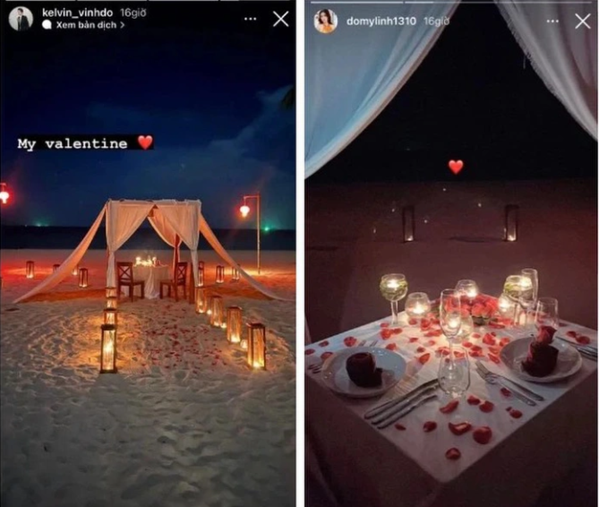 Trước khi bị "soi hint" hẹn hò, con trai nhà bầu Hiển cũng thường xuyên "thả tim" cho các chia sẻ của Đỗ Mỹ Linh trên mạng xã hội.